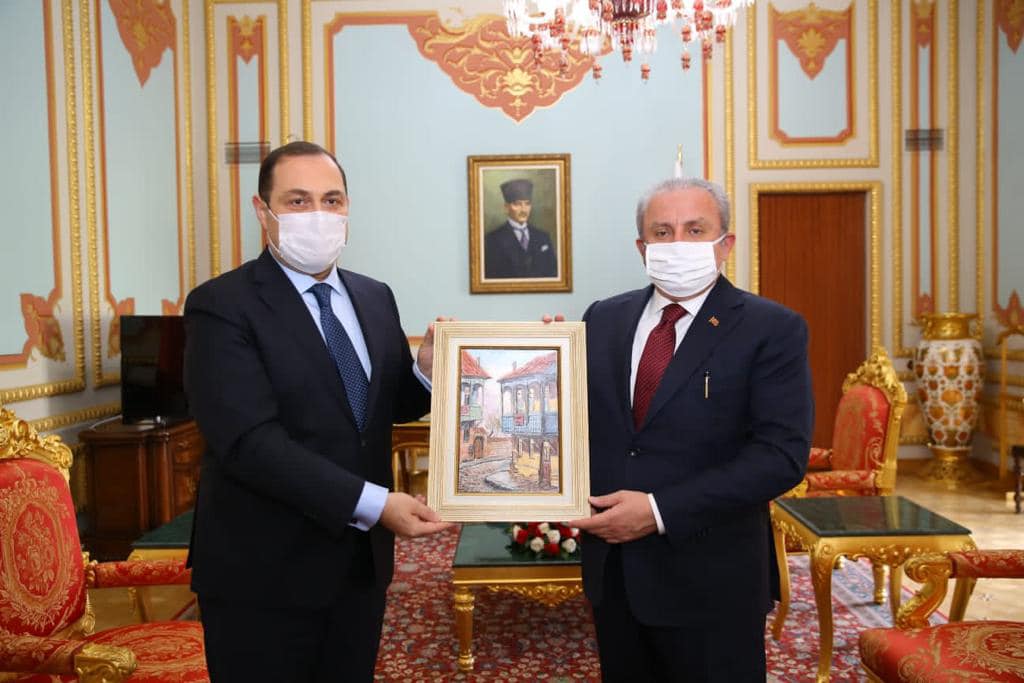 Gürcistan Ankara Büyükelçisi George Janjgava'nın TBMM Başkanı Mustafa Şentop’a nezaket ziyareti