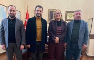 MARGÜFED GENEL BAŞKANI ÖMER FARUK DEMİRTAŞ VE BERABERİNDEKİ HEYET TİBİLİSİ BÜYÜKELÇİMİZ FATMA CEREN YAZGANI'I MAKAMINDA ZİYARET ETTİLER