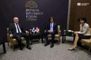 Antalya Diplomasi Forumu çerçevesinde Başbakan Irakli Kobakhidze, AGİT Genel Sekreteri Feridun Sinirlioğlu ile bir araya geldi.